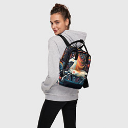 Рюкзак женский Радужная лошадка в стиле фолк-арт, цвет: 3D-принт — фото 2