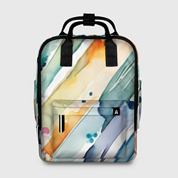 Рюкзак женский Цветный акварельные мазки - нейросеть, цвет: 3D-принт
