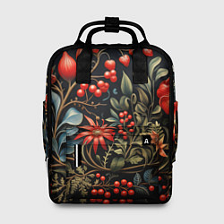 Женский рюкзак Новогодние ягоды и цветы