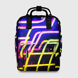 Рюкзак женский Авангардный неоновый паттерн, цвет: 3D-принт