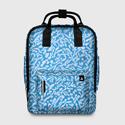 Женский рюкзак Белые узоры на синем фоне