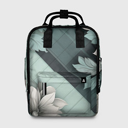 Рюкзак женский Мятная клетка и цветы, цвет: 3D-принт