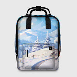 Рюкзак женский Снежный новогодний денек, цвет: 3D-принт