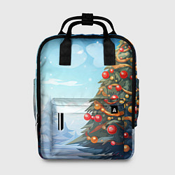 Рюкзак женский Большая новогодняя елка, цвет: 3D-принт