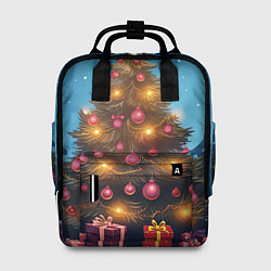 Рюкзак женский Новогодняя наряженная елка, цвет: 3D-принт
