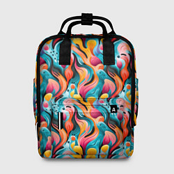 Рюкзак женский Разноцветные кляксы паттерн, цвет: 3D-принт
