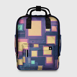 Женский рюкзак Разноцветные ретро квадраты