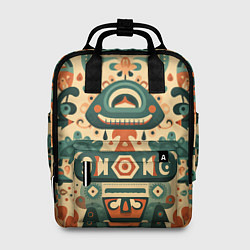 Женский рюкзак Абстрактный узор в мексиканском фолк-арт стиле