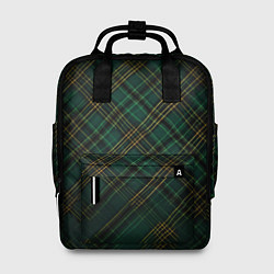 Женский рюкзак Тёмно-зелёная диагональная клетка в шотландском ст