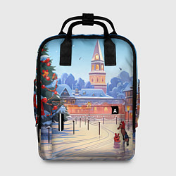 Рюкзак женский Новогодняя площадь, цвет: 3D-принт