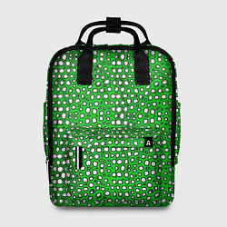 Женский рюкзак Белые пузырьки на зелёном фоне