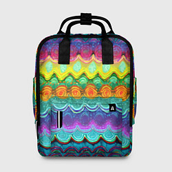 Женский рюкзак Разноцветные волнистые узоры