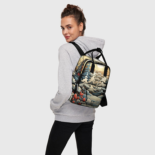 Женский рюкзак Снежный вальс / 3D-принт – фото 3