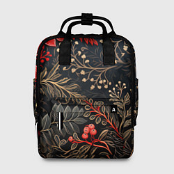 Рюкзак женский Заснеженные тропы новогодний орнамент, цвет: 3D-принт