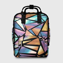 Женский рюкзак Радужные треугольники - кристаллы голографические