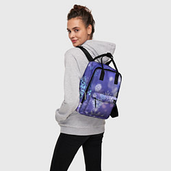 Рюкзак женский Крупные снежинки на фиолетовом, цвет: 3D-принт — фото 2