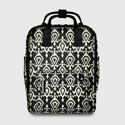 Рюкзак женский Черно-белый орнамент, цвет: 3D-принт