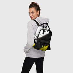 Рюкзак женский Брызги желто-черных красок, цвет: 3D-принт — фото 2