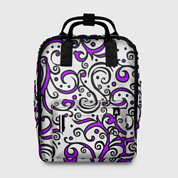 Рюкзак женский Фиолетовые кружевные узоры, цвет: 3D-принт