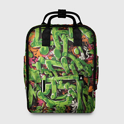 Женский рюкзак Оранжево-зелёное граффити