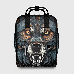 Рюкзак женский Дикий волк с узорами, цвет: 3D-принт