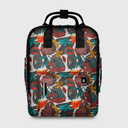 Рюкзак женский Тропический фруктовый узор, цвет: 3D-принт