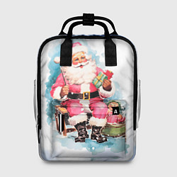 Рюкзак женский Акварельный ретро Санта Клаус, цвет: 3D-принт