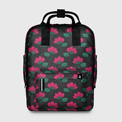 Женский рюкзак Темный паттерн с розовыми цветами