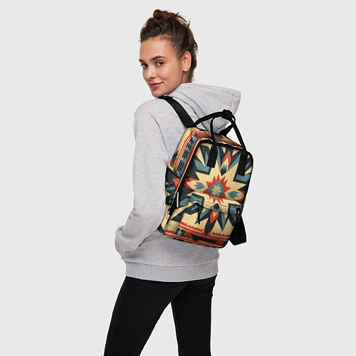 Женский рюкзак Орнамент в стиле американских индейцев / 3D-принт – фото 3