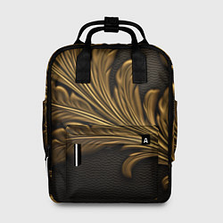 Рюкзак женский Золотые узоры листья объемные, цвет: 3D-принт