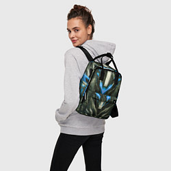 Рюкзак женский Синяя кибер броня, цвет: 3D-принт — фото 2