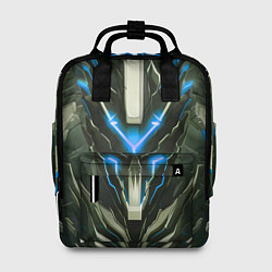 Рюкзак женский Синяя кибер броня, цвет: 3D-принт