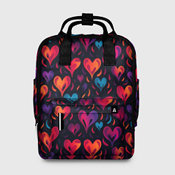 Рюкзак женский Паттерн с сердцами, цвет: 3D-принт