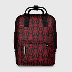 Рюкзак женский Чёрно-красный узоры, цвет: 3D-принт