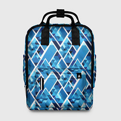 Женский рюкзак Синие треугольники и белые полосы