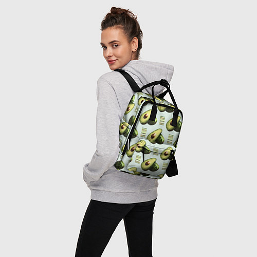 Женский рюкзак Авокадо и полосы / 3D-принт – фото 3