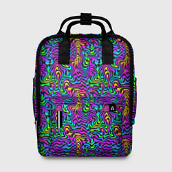 Рюкзак женский Психоделические неоновые линии, цвет: 3D-принт