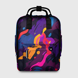 Рюкзак женский Камуфляж из разноцветных красок, цвет: 3D-принт