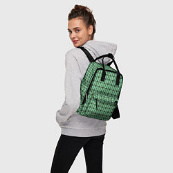 Рюкзак женский Чёрные узоры на зелёном, цвет: 3D-принт — фото 2