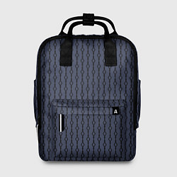 Рюкзак женский Чёрный узор на серо-синем, цвет: 3D-принт