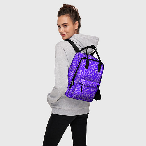 Женский рюкзак Паттерн маленькие сердечки фиолетовый / 3D-принт – фото 3