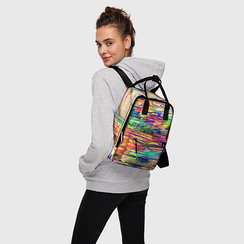 Женский рюкзак Разноцветный глитч / 3D-принт – фото 3