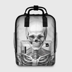 Рюкзак женский Скелет черно белый, цвет: 3D-принт