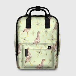 Рюкзак женский Авдотка птица и снежинка, цвет: 3D-принт
