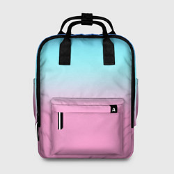 Рюкзак женский Синий и голубо-розовый градиент, цвет: 3D-принт