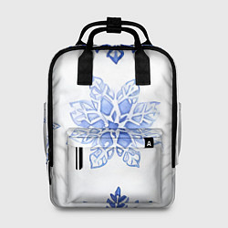 Рюкзак женский Снежинки в ряд, цвет: 3D-принт