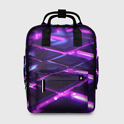 Рюкзак женский Фиолетовая неоновая плитка, цвет: 3D-принт