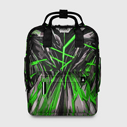 Женский рюкзак Череп и зелёные полосы