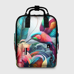 Рюкзак женский Райская птица - тропики, цвет: 3D-принт
