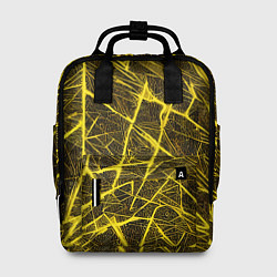 Женский рюкзак Жёлтая паутина на чёрном фоне